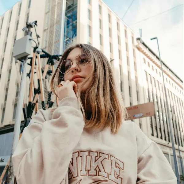 Portrait of a woman outside in a city